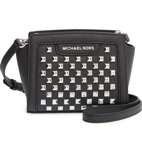 michael kors selma studded small|Selma Mini Crossgrain Leather Crossbody Bag .